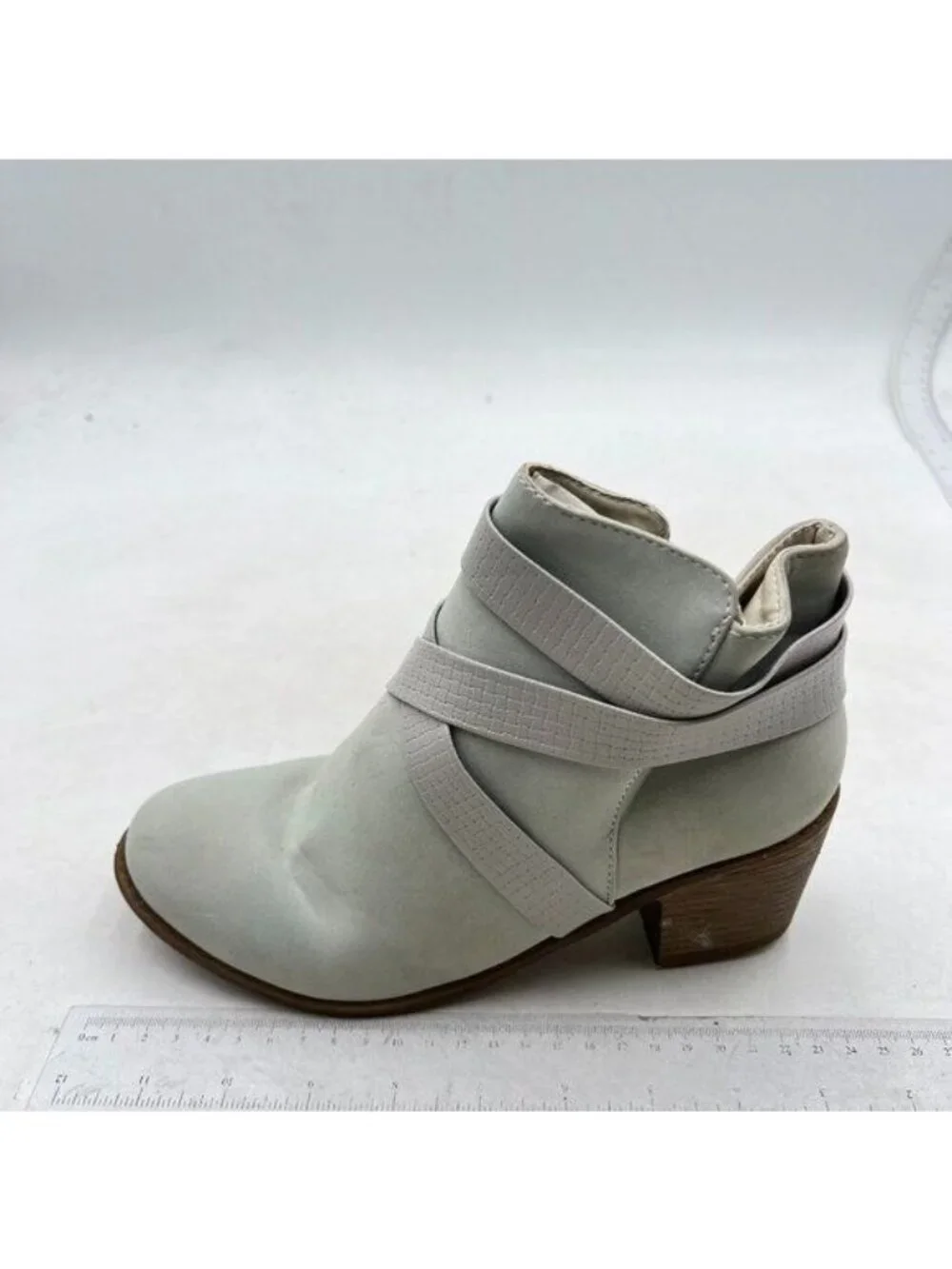 Women's Mid Calf Boots,Round Toe Low Heel Slouchy Dress zip booties,strap Grey